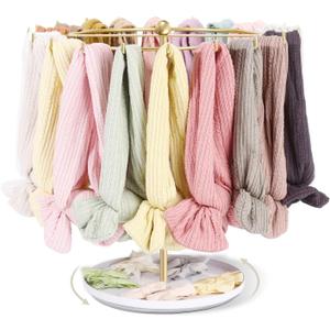 POVETIRE Baby Headband Holder Hair Bow Organizer for Girls, Metal Hair Ties Display Nylon Hairband Storage Head Wrap Stand Hair Accessories Organizer for Newborn Infant Kids
