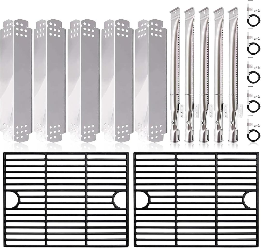 720-0888N Replacement Parts for Nexgrill 5 Burner, Cooking Grill Grates, Burner Tubes, Heat Plates and Igniters for Nexgrill 720-0888N, 720-0888, 720-0830H, 720-0783E.