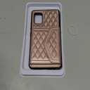 Wallet Cell Cover with Tempered Glass Screen Protector RFID Blocking Credit Card Holder Crossbody Strap 51A G5 S51 Women Girls Rose Gold