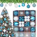 36pcs Blue Christmas Tree Ball Ornaments Xmas Baubles Tree Balls Decorations Color Painted Christmas Baubles Decoration