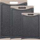 Extra Large Cutting Boards, Plastic Cutting Boards for Kitchen (Set of 3) Cutting Board Set Dishwasher Chopping Board with Juice Grooves Easy-Grip Handles, Almond Gray, Empune