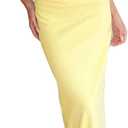 Women Sexy Lace Patchwork Maxi Dress Spaghetti Straps Y2K Sheer Long Bodycon Club Cocktail Long Dresses (Small, Yellow)