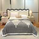 LEVINIS Large Bohemian Bed Blankets 80''  90'', Ultra Soft Aztec Fleece Blankets for All Season, Cozy, Plush, Throw Blanket for Bed/Couch/Sofa/Office/Camping, Light Grey