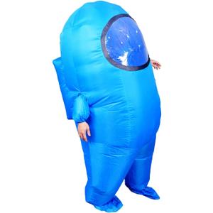 PQ Impostor Inflatable Astronaut Space Costume, Inflatable costume, Full Body Halloween Cosplay Costumes for Adult Game Fans (Blue)