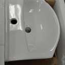 Wall Mount Bathroom Vessel Sink Renovators Supply Manufacturing 18 wide White Grade A Ceramic Wall Hung Sink with Brass Faucet, Matching Drain, and Stainless Steel Towel Bar with Brass PVD Finish