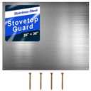 Pelopy 24 by 36 Inch Reversible Stainless Steel Backsplash Metal Backsplash Kitchen Stove Behind Metal Sheet Panels with 4 Pre Drilled Holes and Screws for Wall Protector(1 Pack)