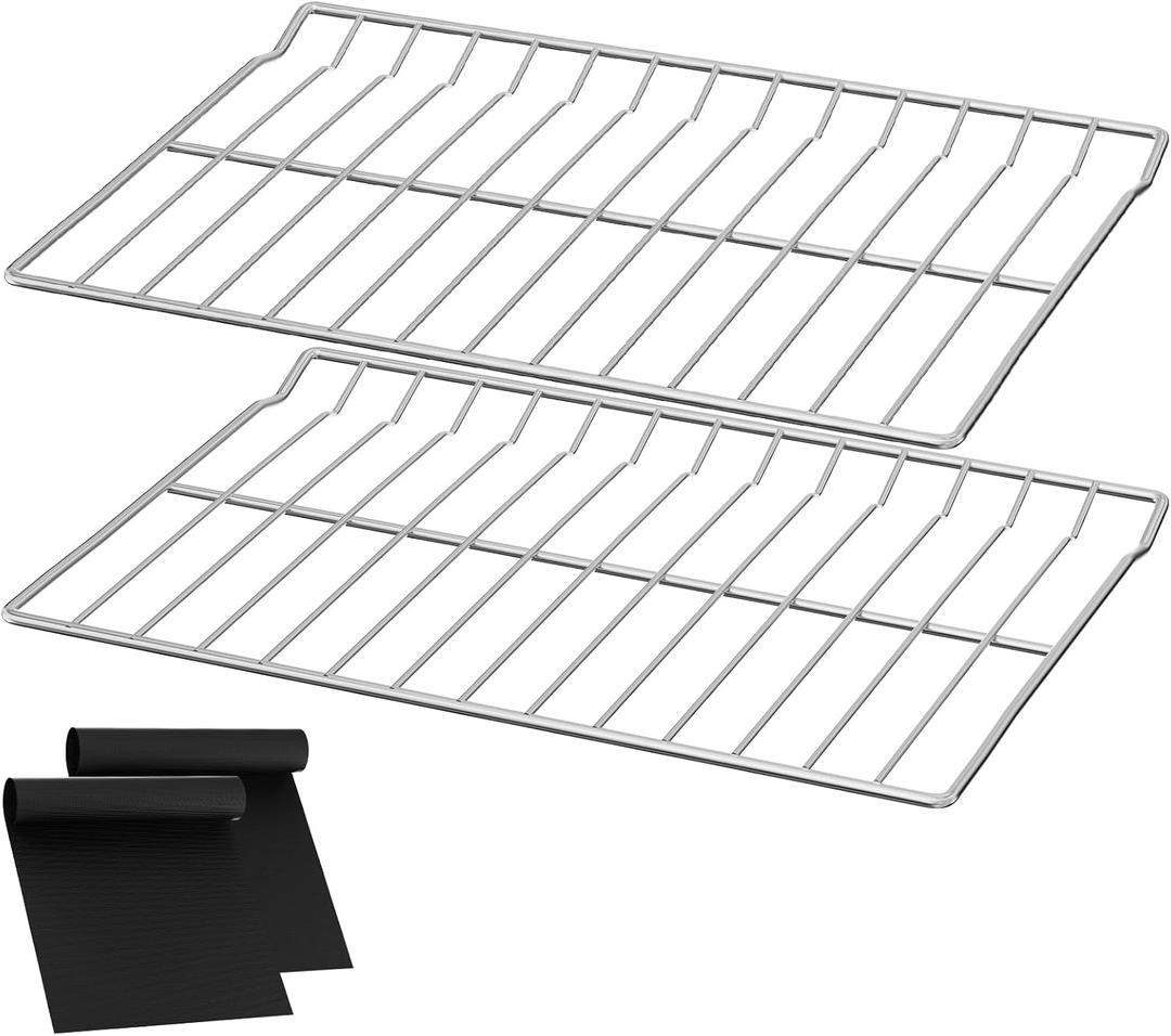 UPGRADED WB48T10095 Oven Rack Replacement for GE Profile Oven Racks Stove Shelf,304 Stainless Steel GE Hotpoint Gas Range Stove Rack Parts 23.75 x 17.4Spectra XL44 Electric Roaster Oven Wire Rack
