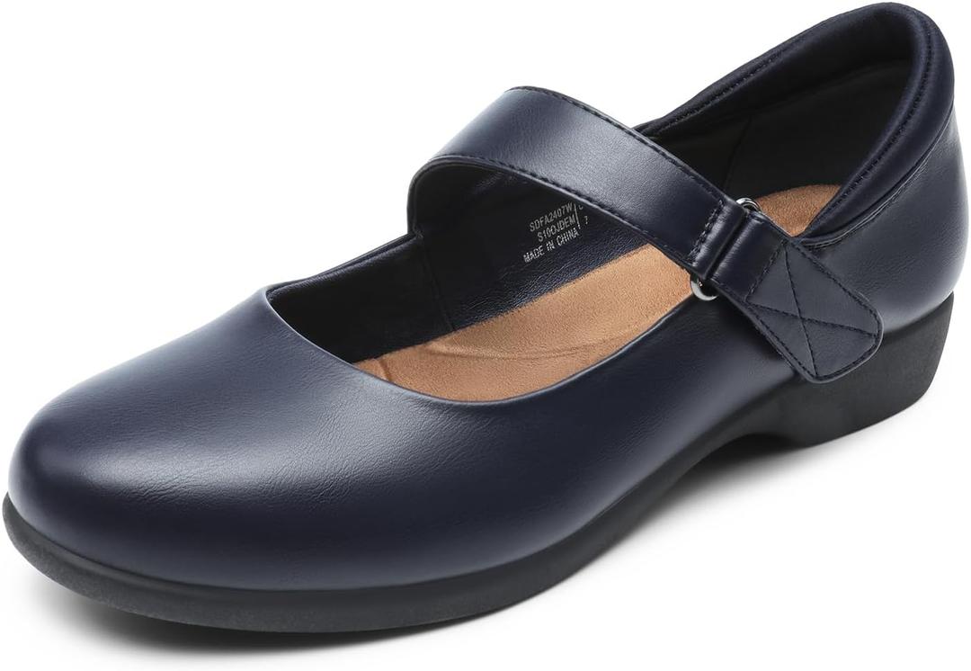 DREAM PAIRS Womens Ballet Mary Jane Flats, Comfortable Business Office Dress Shoes for Women Dressy and Work with Ankle Strap 9.5