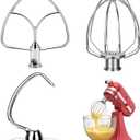 Stainless Steel Attachments 3 Piece Set for KitchenAid 4.5-5 Quart Tilt Head Stand Mixer, Includes K45B Flat Beater, K45DH Dough Hook and K45WW Wire Whip, Dishwasher Safe and Heavy Duty