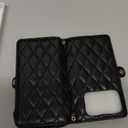 Rssviss Crossbody Case for iPhone 17 Pro Case Wallet, RFID Blocking Leather with Card Holder Kickstand, Handbag Zipper Flip Cover with Wrist Strap for iPhone 17 Pro Men Women 6.3", Black