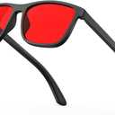 Bloomoak 100% Red Lens Blue Green Light Blocking Glasses- Dual AR Coatings Sleep Glasses Before Bed - Anti Glare, Fatigue (Matte Black Frame (Hard Case Included))