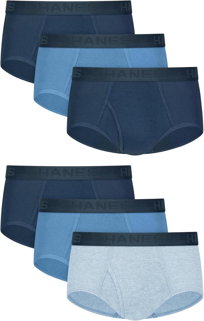 Hanes Men's Underwear Briefs Ultimate Comfortsoft Moisture-Wicking Tagless Cooling Multipack (X-Large, Navy/Blue)