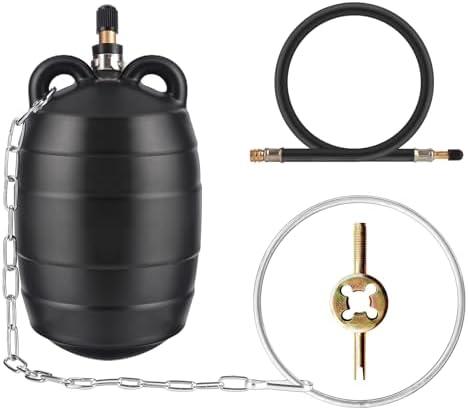 Inflatable Pipe Test Plug, with 19.7 Inch Quick-Install Rubber Extension Hose and Anti-Fall Iron Ring, Rubber Plumbing Balloon (3 inch)