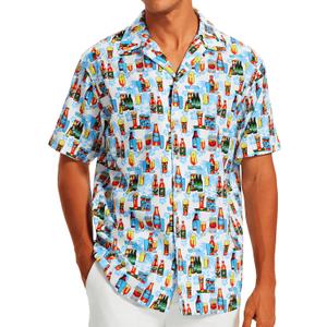 Men's Tropical Beach Vacation Shirt Hawaiian Shirts Wrinkle Free Short Sleeve Button Down (XL)
