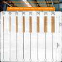 16pcs Brass Wire Brush Tube Cleaning Brush 12" Round Brushes Kit | Long Bore Brush Metal Bristle Cleaning for Pipe, Tube, Auto Parts, Engine 2 Set for (6mm/8mm/12mm/15mm/18mm/20mm/22mm/25mm)