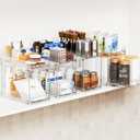 Yieach 4 Set Bathroom Organizers and Storage,2 Tier Clear Under Sink Organizer and Medicine Cabinet Organizer for Kitchen,Pantry Storage,Pull Out Drawers for Skincare,Pill Bottle,Spice Organization