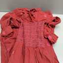 Women Floral Embroidered Maxi Dress Long Puff Sleeve Square Neck Bohemian Flowy Dress with Pockets Summer Fall (Medium)