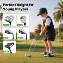 Kids Golf Clubs Set 7 Pieces for Boys & Girls Ages 9-12, Junior Golf Set with Stand Bag, Driver, Hybrid, Irons & Putter, Youth Golf Club Set Right Handed(Pink)