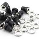 MEETOOT 12 Pack 3.5mm x 1.3mm 2 Pin Female DC Power Jack Panel Mount Screw Nut Kit DC Socket Electrical Plug