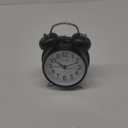 {Loud Alarm for Deep Sleepers) 4'' Twin Bell Alarm Clock with Backlight for Bedroom and Home Decoration(Black)