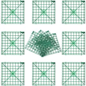 Artificial Flower Grid Panels,DIY Flowers Wall Frames,Flowers Wall Arches Backdrop,Plastic Fences Frames for Wedding Party Flower Grids,Artificial Flowers Plant Base,12Pieces,10x10 Inches