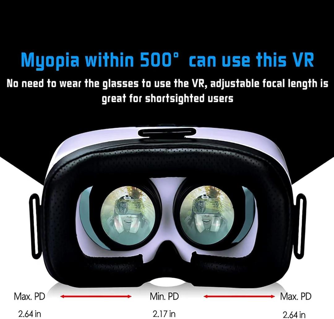 2025 New VR Headset for iPhone & Android Phone, Virtual Reality Goggles for VR Game Video Movies, Education,Kids, Compatible with Phones 4.5"-6.3"