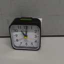 Small Battery Operated Analog Travel Alarm Clock Silent Non Ticking, Gentle Wake, Ascending Beep Sounds, Snooze,Lighted on Demand, Easy Set(Black)