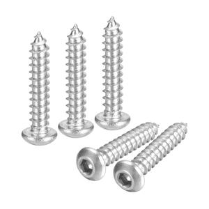 uxcell Hex Socket Self Tapping Screws, M3 x 16mm 304 Stainless Steel Wood Screw 200pcs