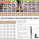 HISEA Rollda Cowboy Boots for Women, Cowgirl Boots, Comfortable Western Boots with Pointed Toe Stitched Embroidery for Country Concert Dancing Wedding Traveling Daily Outfits (Brown)