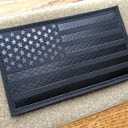 5x3 inch Large Black Infrared IR US USA American Flag Patch Tactical Vest Patch Hook-Fastener Backing (5" Width x 3" Height) (Black)