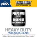 PEAK Transport Heavy Duty Windshield Wiper Blade, Durable Metal Wiper Blade Replacement for Class 6-8 Trucks, Class A RV's, and Transit Buses with Saddle Wiper Arm and 22" Wide Saddle Blade