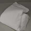 Wish Care White Tulle Rectangle Tablecloth - 4 Foot Rectangle Party Wedding Table Cloths - 4ft Stretch Ruffle Tablecloths - Spandex Fitted Table Cloth - Engagement Baby Shower Baptism Decorations