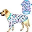 Dog T Shirts with White Coconut Tree Printed Pet Shirt Softable Pajamas for Large Dogs,Coconut Tree 3XL