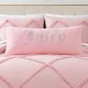 Juicy Couture Rectangle 1-Piece Decorative Accent, Premium Reversible Throw Pillow, Living Room and Bedroom Dcor, 16"x36", Velvet Rhinestone Light Pink