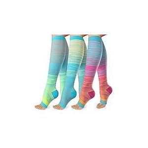 LEVSOX Plus Size Compression Socks for Women Men Wide Calf Extra Large 15-20 mmHg Knee High Sock for Nurses Pregnant Travel
