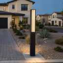 MVBT Glass Landscape Path Lights, 71" Tall Pathway Light Wired AC100-240V | Modern Driveway Lights Waterproof, LED Bollard Light, Walkway Lamp 3000K Lighting for Yard Patio Garden Pool Commercial