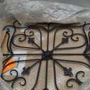 Glitzhome Vintage Wall Decor, Black Artistic Beauty Metal Garden Ornament Powder-Coated Matte Black Finish Charming Fleur-de-lis Outdoor Indoor Decoration