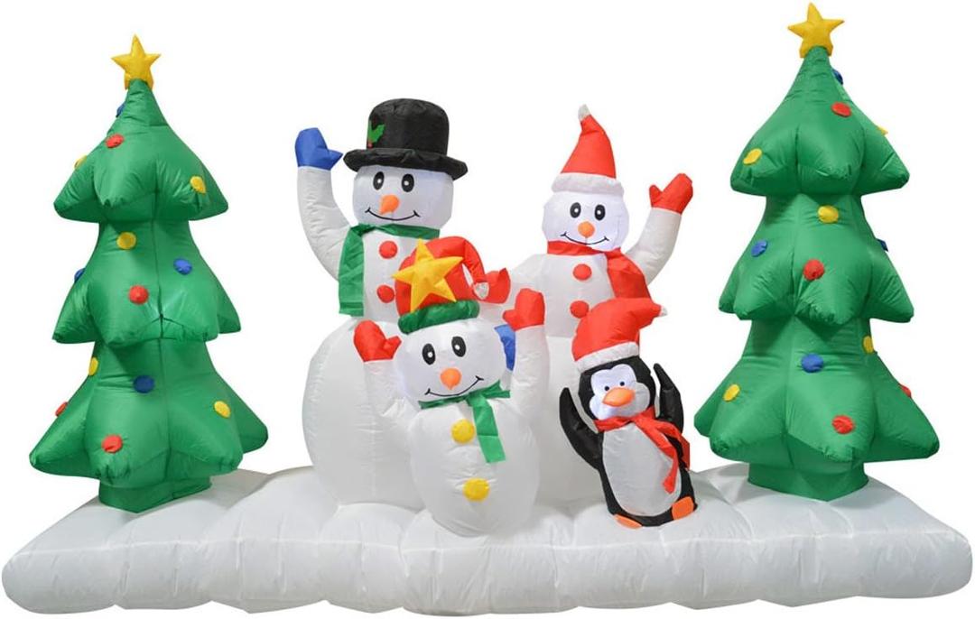 Impact Canopy Inflatable Outdoor Christmas Decoration, Lighted Snowman Family, 8 Feet Wide
