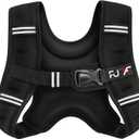 FUFF Weighted vest woman - 5lb/12lb/10lb/15lb/20lb/25lb/30lb Weights with Reflective Stripe, Weighted Vest for Men Women Strength Training Running Walking Jogging (Black)