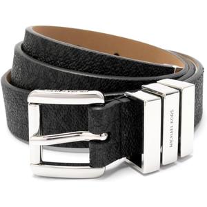 Michael Kors womens 25mm Belt (Small, Black/Silver)