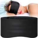 Sleep Mask, Eye Mask for Sleeping, Upgrade Double Side Blackout Eye Cover for Women Men, Light Blocking Wider Adjustable Band for Side Sleeper, Travel, Nap, Ultra-Soft, Yoga, Relief Eye, Black