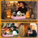 Leinuosen 1 Pack Halloween Wooden Coffin Tray 14" Halloween Charcuterie Board Coffin Serving Trays Wooden Spooky Gothic Home Table Decoration for Party Kitchen Decoration(Pink Horror)