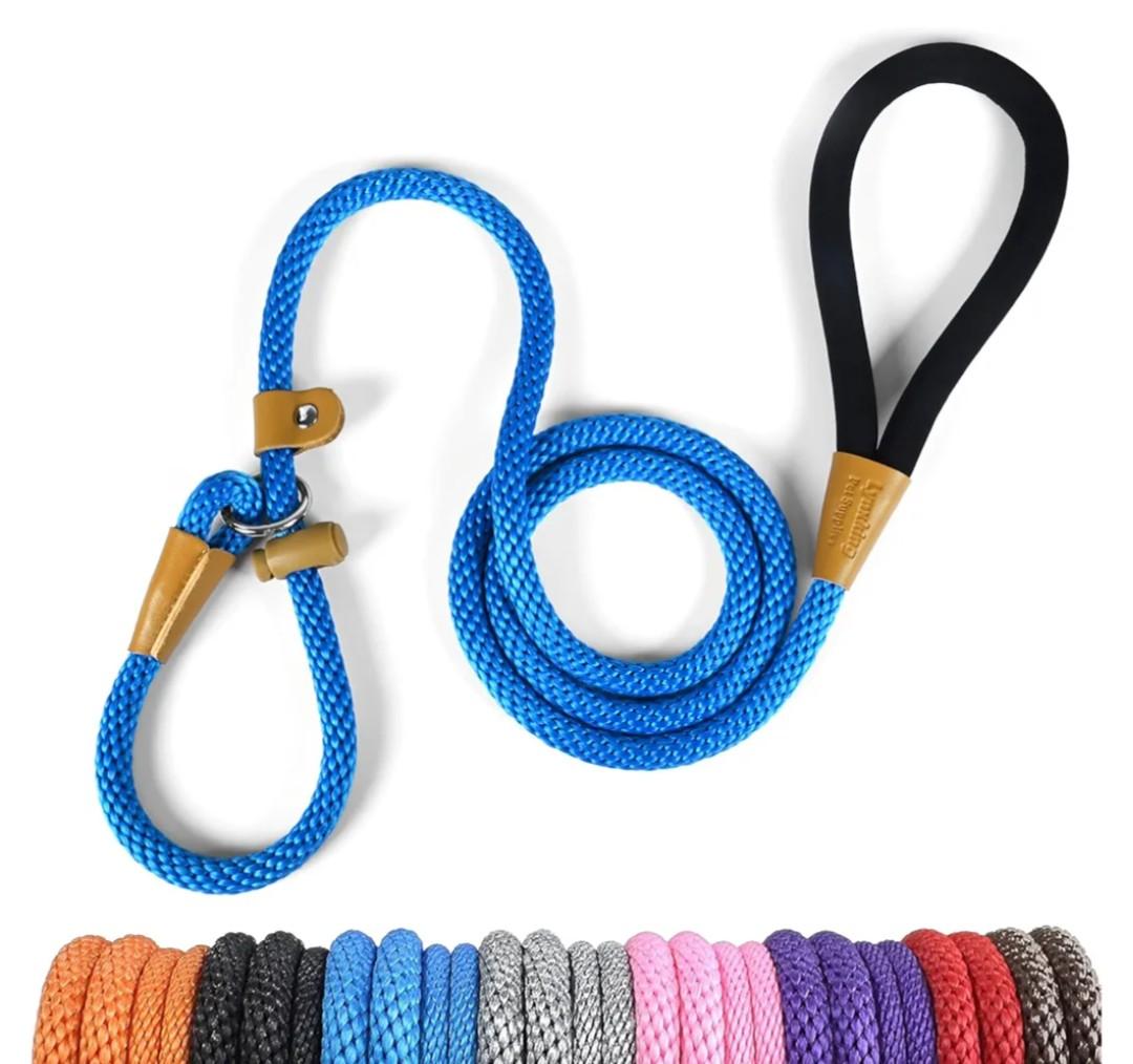 lynxking Dog Leash Slip Lead 5 6 8 FT Dog Training Leash Strong Heavy Duty Braided No Pull Training Lead Leashes for Small Medium Large Dogs, One Size