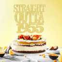 Gold Straight Outta 1955 Cake Topper, Happy 71th Birthday Cake Topper, Cheer 71th Cake Topper 71 and Fabulous Cake Decoration, 71th Birthday/Wedding Party Decoration