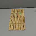 Qyueyue Natural Bamboo Clothespins 40-Pack Wooden Clothes Pins with Spring, 2.4 Inch Heavy Duty Rust Resistant Clips for Laundry, Crafts, Kitchen & Home Organization