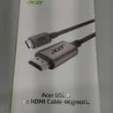 acer USB C to HDMI Cable for Home Office 6.6FT (4K@60Hz), Thunderbolt 4/3 Compatible, High-Speed Type C to HDMI 2.0 Braided Cord for MacBook Neo, iPhone 17/16 Pro/Max, iPad Pro, Galaxy S25, Surface