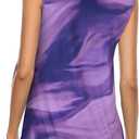 Koscacy Women's Sleeveless Golf Tennis Polo Shirts Zip Up Dry Fit Workout Tank Tops Athletic Shirt (Purple, L)