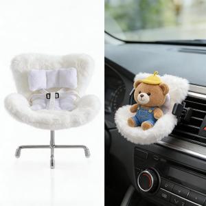 Accessories for 10-17cm Dolls, Doll Car Seat with Clip onto Car Air Vent, Includes Seat Leg for Desktop Display (White)