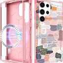 for Samsung Galaxy S24 Ultra Case - [Compatible with MagSafe] Women Cute Girls Magnetic Protective Phone Cover Girly Unique Pretty Heavy Duty Shockproof Funda para Samsung S24 Ultra Cases (Christian Quotes)