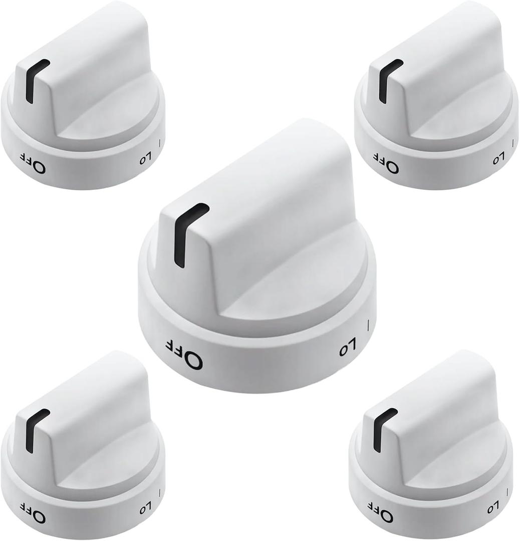 WB03X24795 Range Surface Burner Stove Knobs 5Pcs Replacement for GE Gas Range Control Knobs, for KIP 5G92 222D5793 Burner Cooktop Knobs